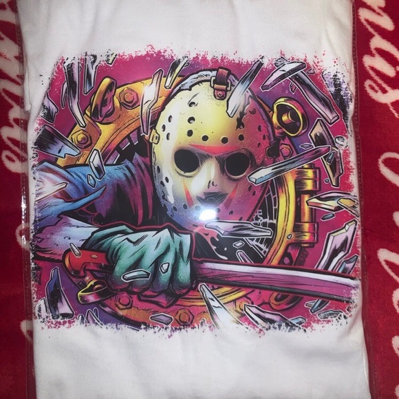 Custom Made Jason Voorhees White Tee - Picture 3 of 3